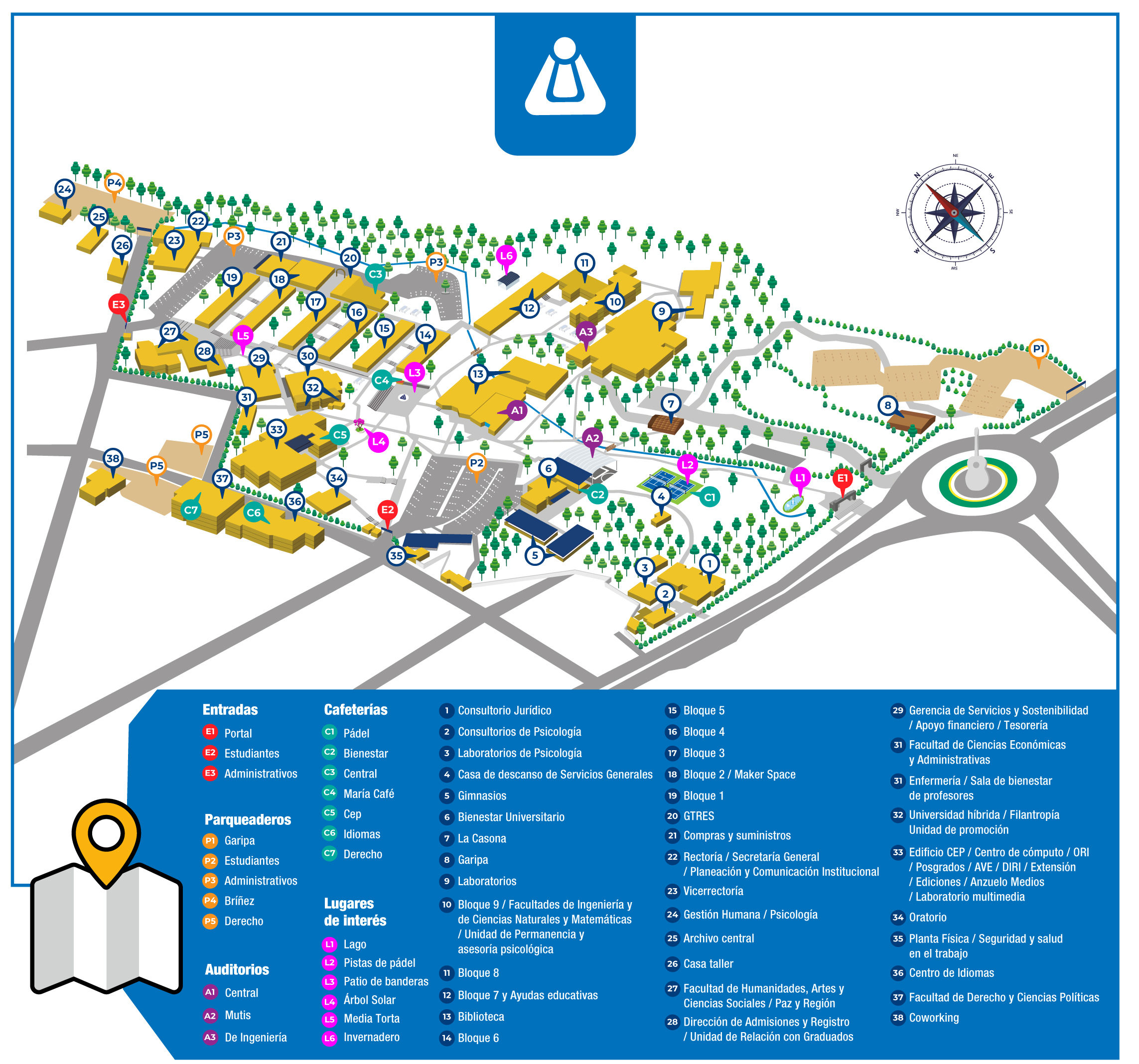 Imagen a manera de mapa para geolocalización en la Universidad de Ibagué